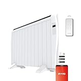 Radiador Emisor Térmico EVVO C12 Blanco, 2000W, hasta 26m2, Instalación Suelo o Pared, Control por...